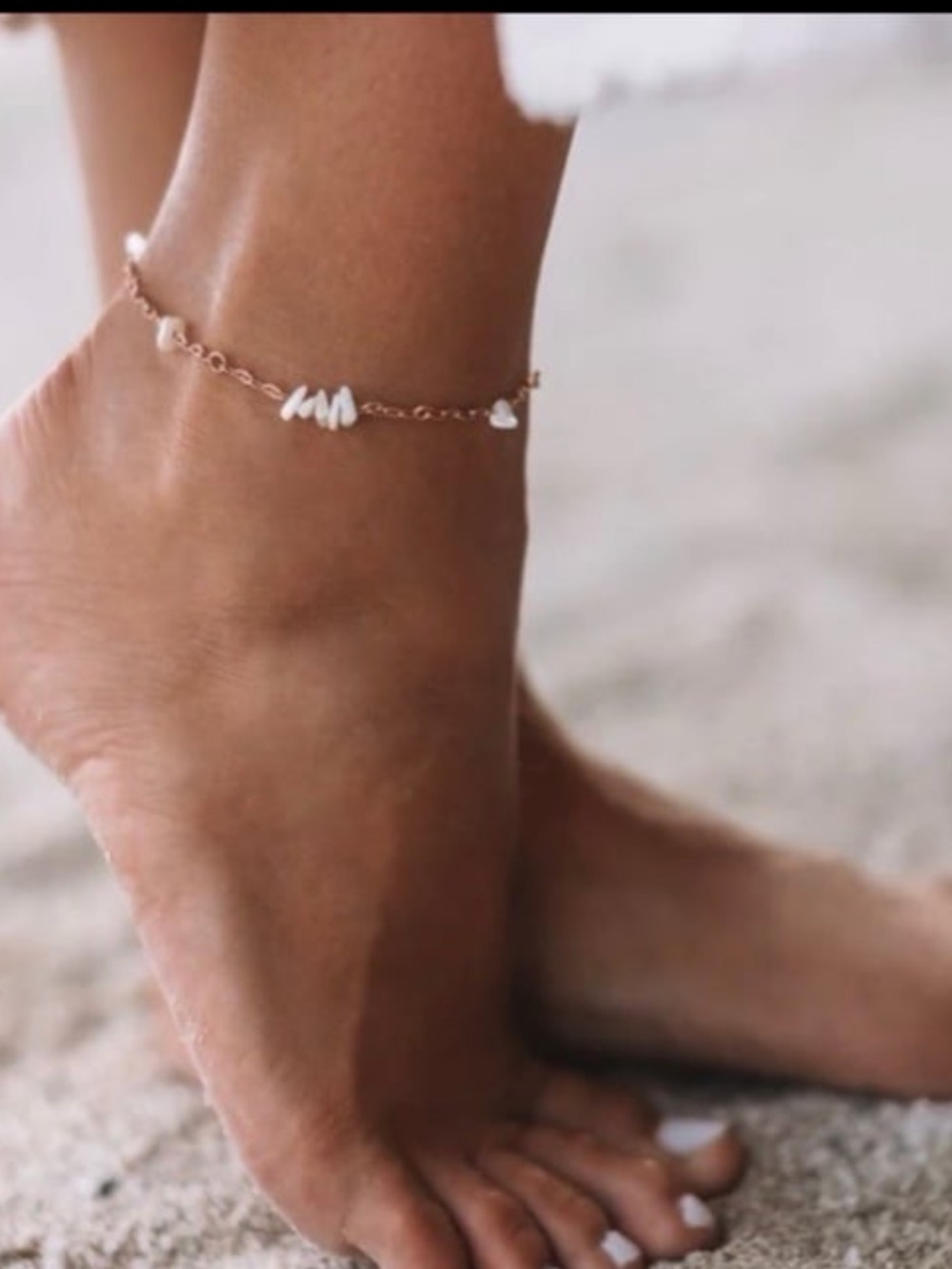 PURA VIDA Anklet Sea Teasures Rose Pearl Gold NEW! $20 last one!